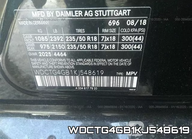 WDCTG4GB1KJ548619 фото 9