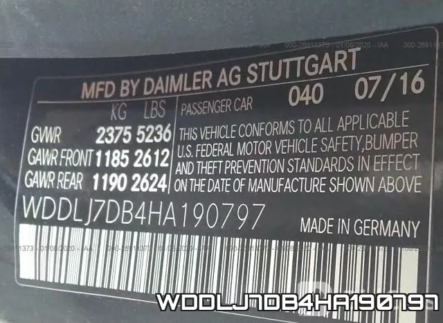 WDDLJ7DB4HA190797 фото 7