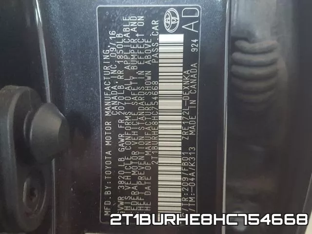2T1BURHE8HC754668 фото 2