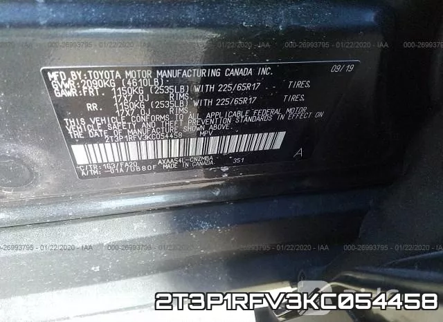 2T3P1RFV3KC054458 фото 7
