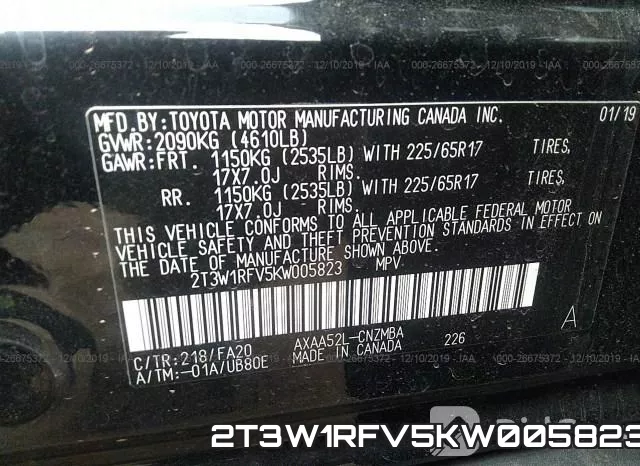 2T3W1RFV5KW005823 фото 8