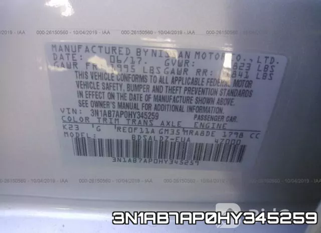 3N1AB7AP0HY345259 фото 9
