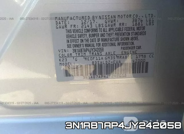 3N1AB7AP4JY242058 фото 8