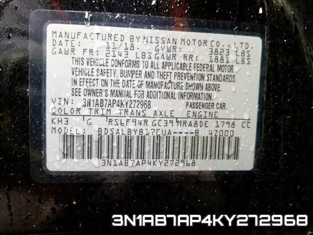 3N1AB7AP4KY272968 фото 2