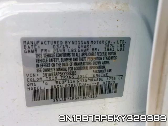 3N1AB7AP5KY328383 фото 2