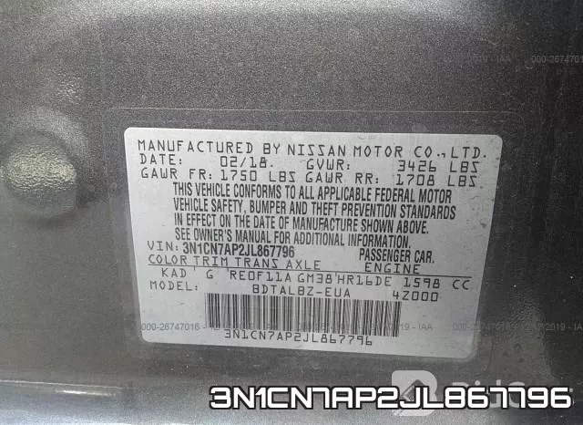 3N1CN7AP2JL867796 фото 7