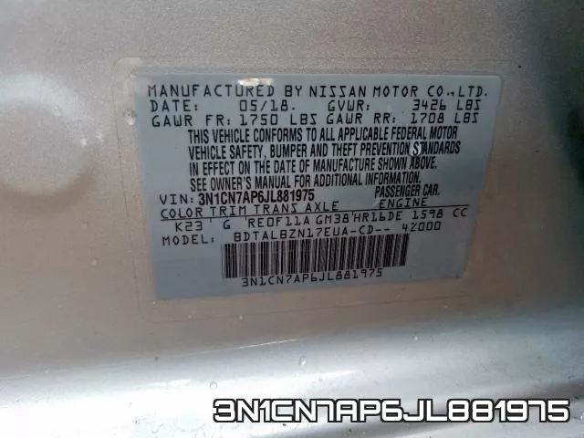3N1CN7AP6JL881975 фото 2
