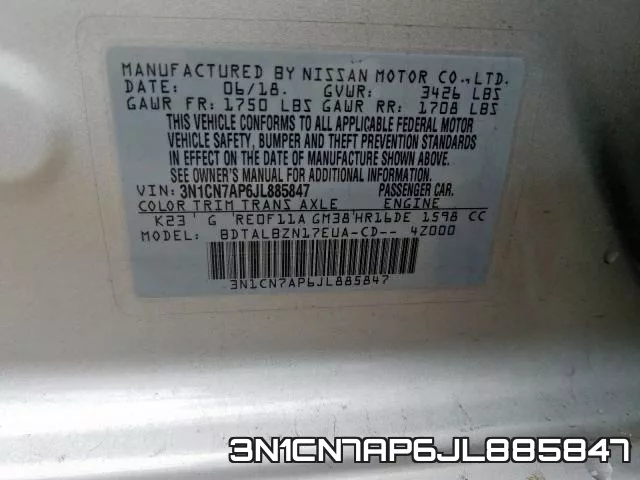 3N1CN7AP6JL885847 фото 2