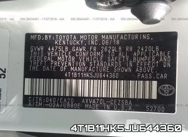 4T1B11HK5JU644360 фото 6