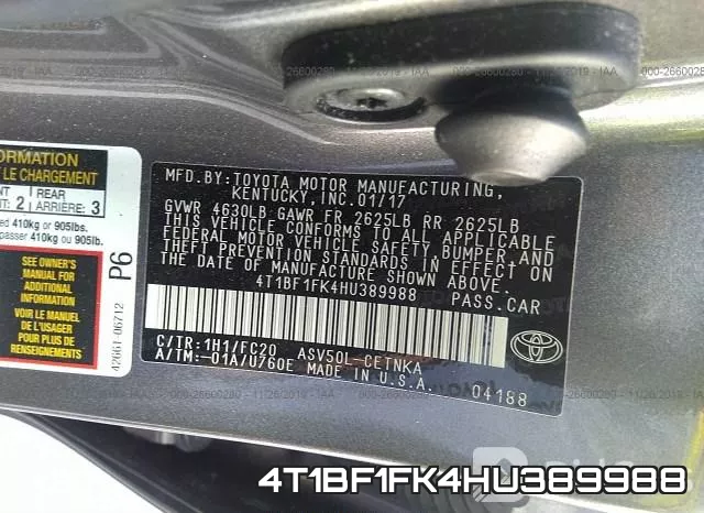 4T1BF1FK4HU389988 фото 10