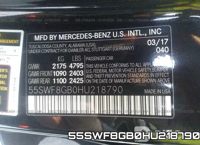 55SWF8GB0HU218790 фото 6