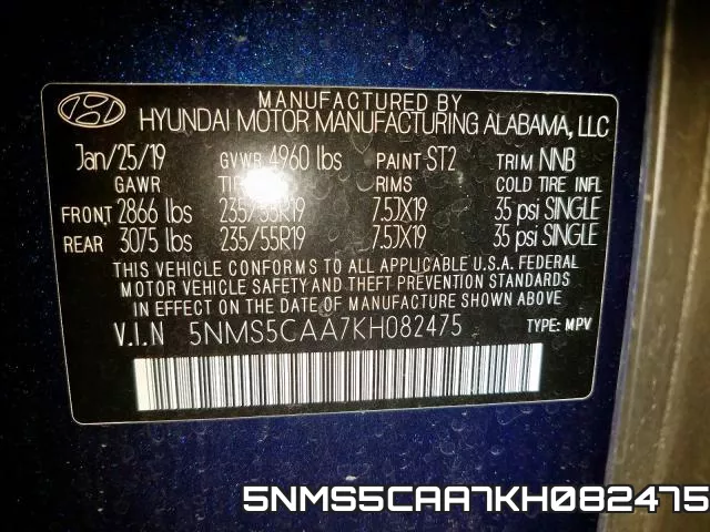 5NMS5CAA7KH082475 фото 2