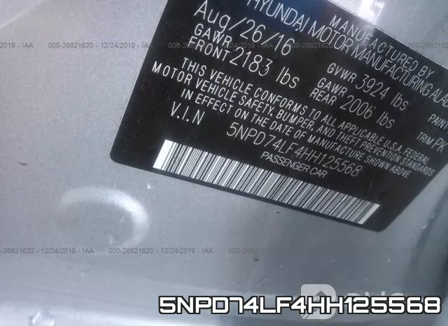5NPD74LF4HH125568 фото 8