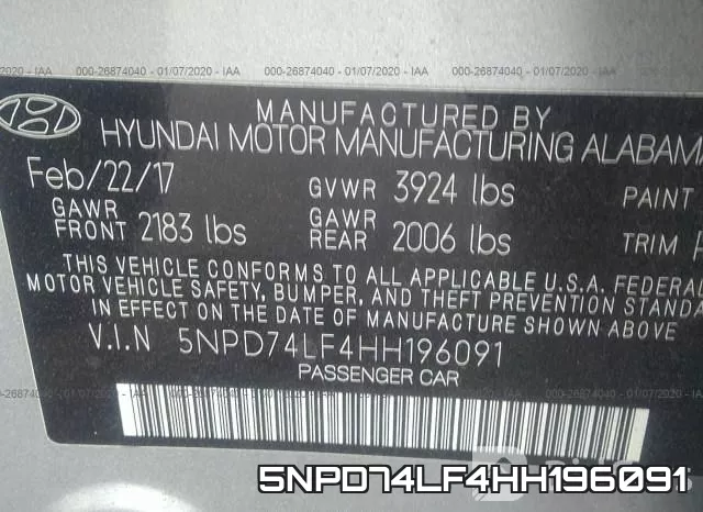 5NPD74LF4HH196091 фото 6