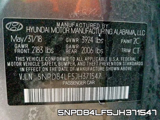 5NPD84LF5JH371547 фото 2