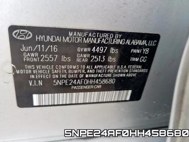 5NPE24AF0HH458680 фото 2