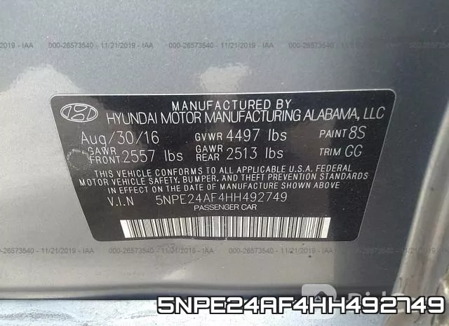5NPE24AF4HH492749 фото 5