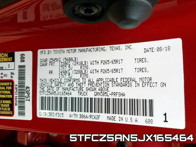 5TFCZ5AN5JX165464 фото 2