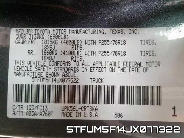 5TFUM5F14JX077322 фото 2