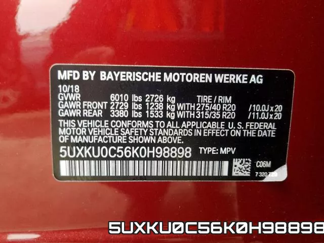 5UXKU0C56K0H98898 фото 2