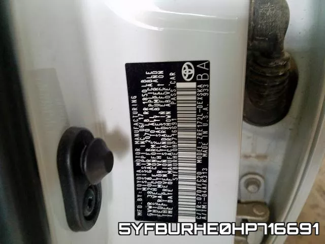 5YFBURHE0HP716691 фото 2