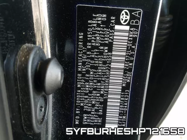5YFBURHE5HP721658 фото 2