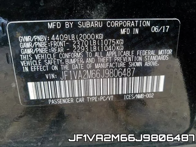 JF1VA2M66J9806487 фото 2
