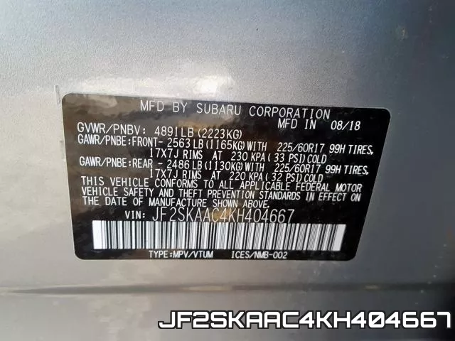 JF2SKAAC4KH404667 фото 2
