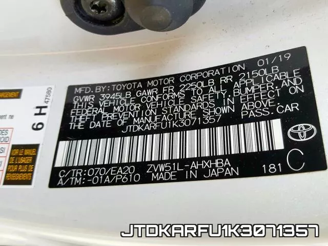 JTDKARFU1K3071357 фото 2
