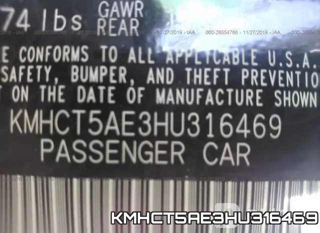 KMHCT5AE3HU316469 фото 6