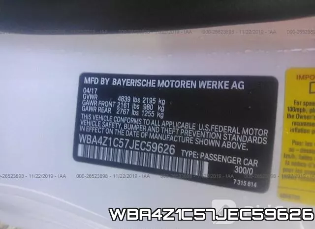 WBA4Z1C57JEC59626 фото 4