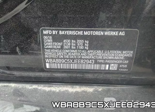 WBA8B9C5XJEE82943 фото 9