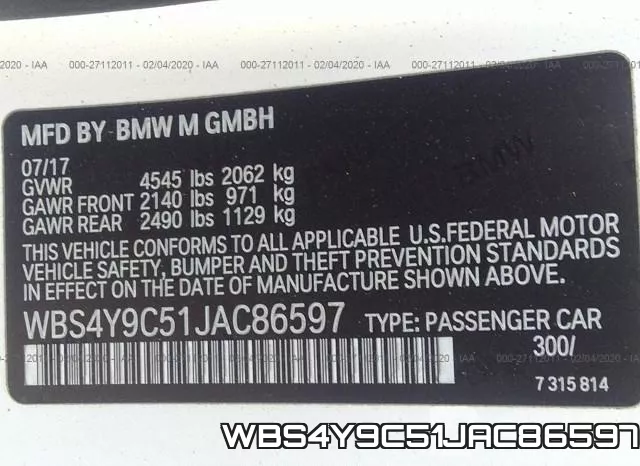 WBS4Y9C51JAC86597 фото 9