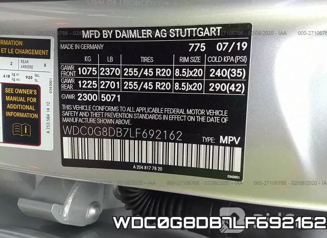 WDC0G8DB7LF692162 фото 7