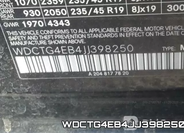WDCTG4EB4JJ398250 фото 8