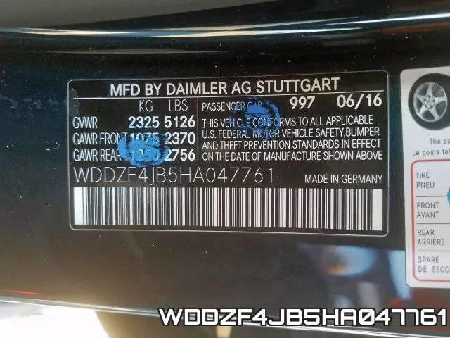 WDDZF4JB5HA047761 фото 2