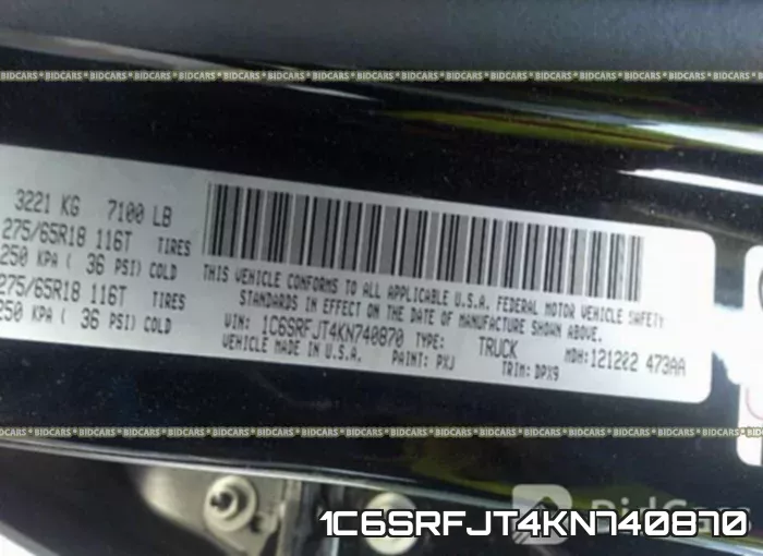 1C6SRFJT4KN740870 фото 10