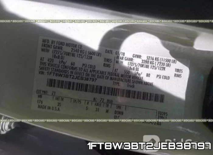 1FT8W3BT2JEB38797 фото 10