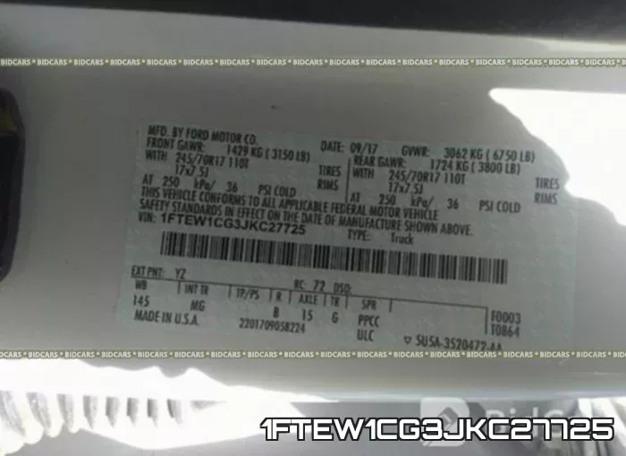 1FTEW1CG3JKC27725 фото 10