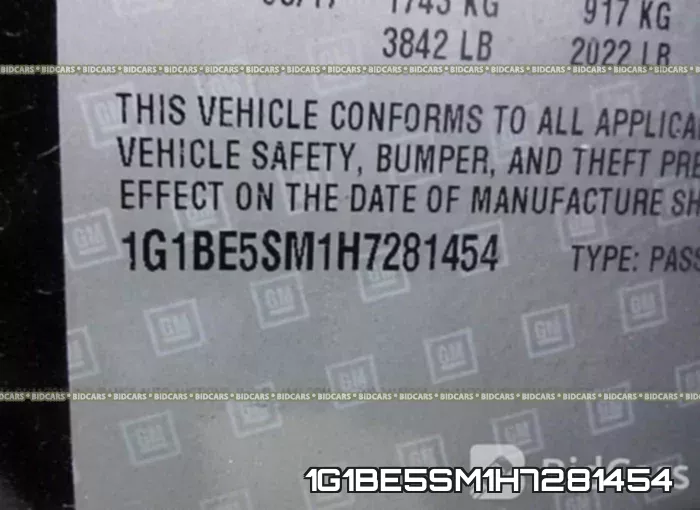 1G1BE5SM1H7281454 фото 10