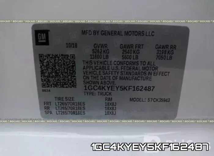 1GC4KYEY5KF162487 фото 10