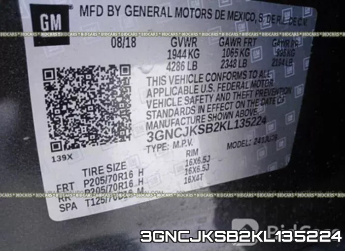 3GNCJKSB2KL135224 фото 10