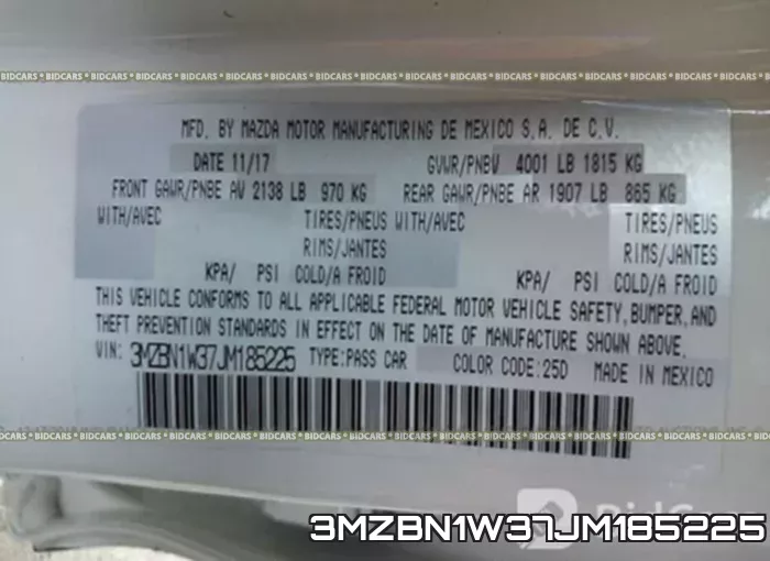 3MZBN1W37JM185225 фото 10