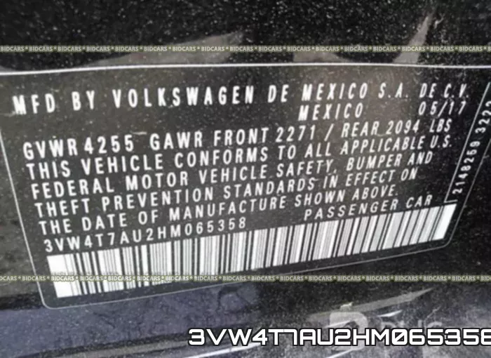 3VW4T7AU2HM065358 фото 10