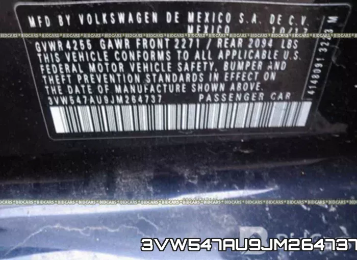 3VW547AU9JM264737 фото 10