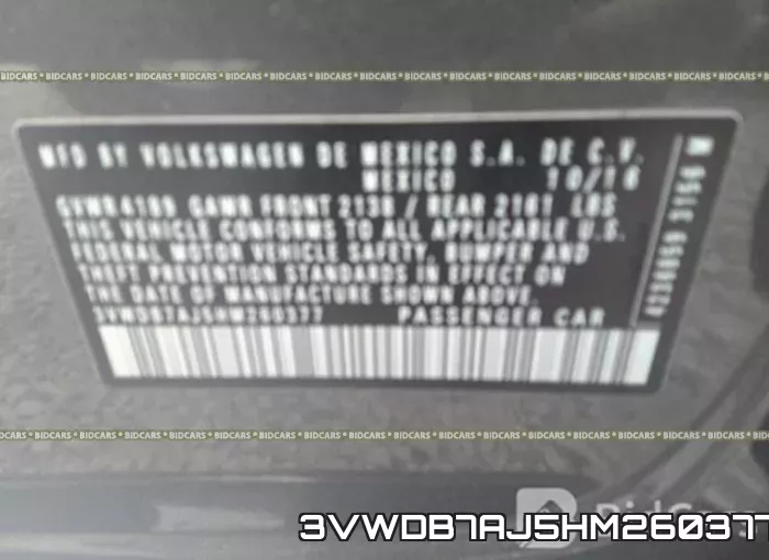3VWDB7AJ5HM260377 фото 10