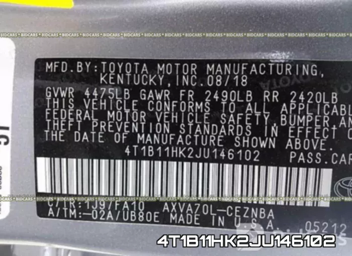 4T1B11HK2JU146102 фото 10