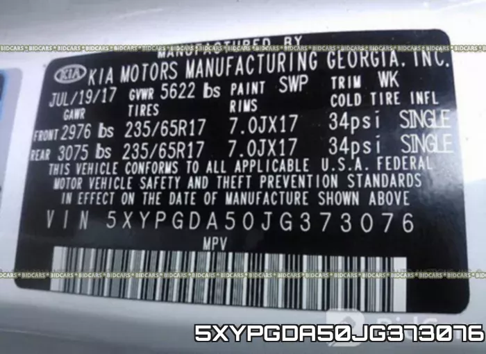 5XYPGDA50JG373076 фото 10
