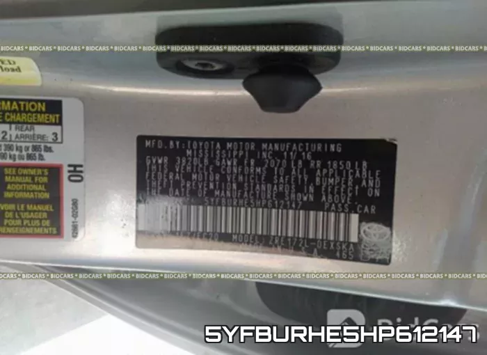 5YFBURHE5HP612147 фото 10