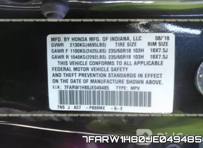 7FARW1H80JE049485 фото 10